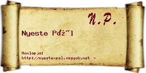 Nyeste Pál névjegykártya